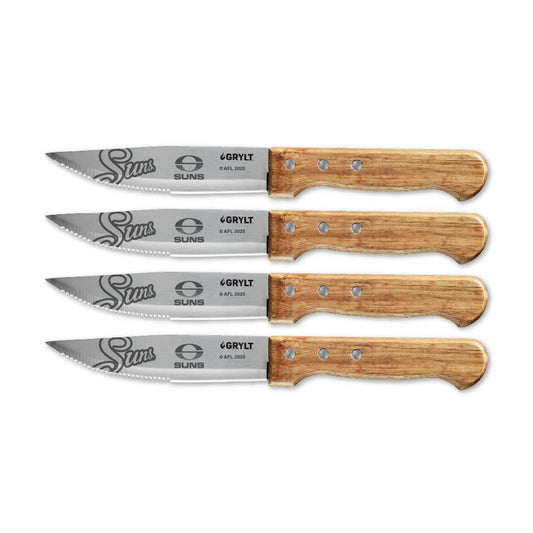 GRYLT Jumbo 4 Piece Steak Knife Set AFL Gold Coast Suns at Robins Kitchen