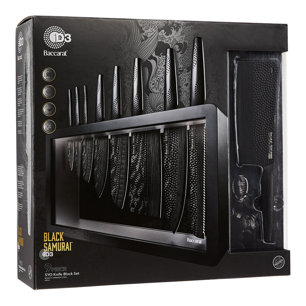 Baccarat iD3 BLACK SAMURAI Syo Knife Block 9 Piece