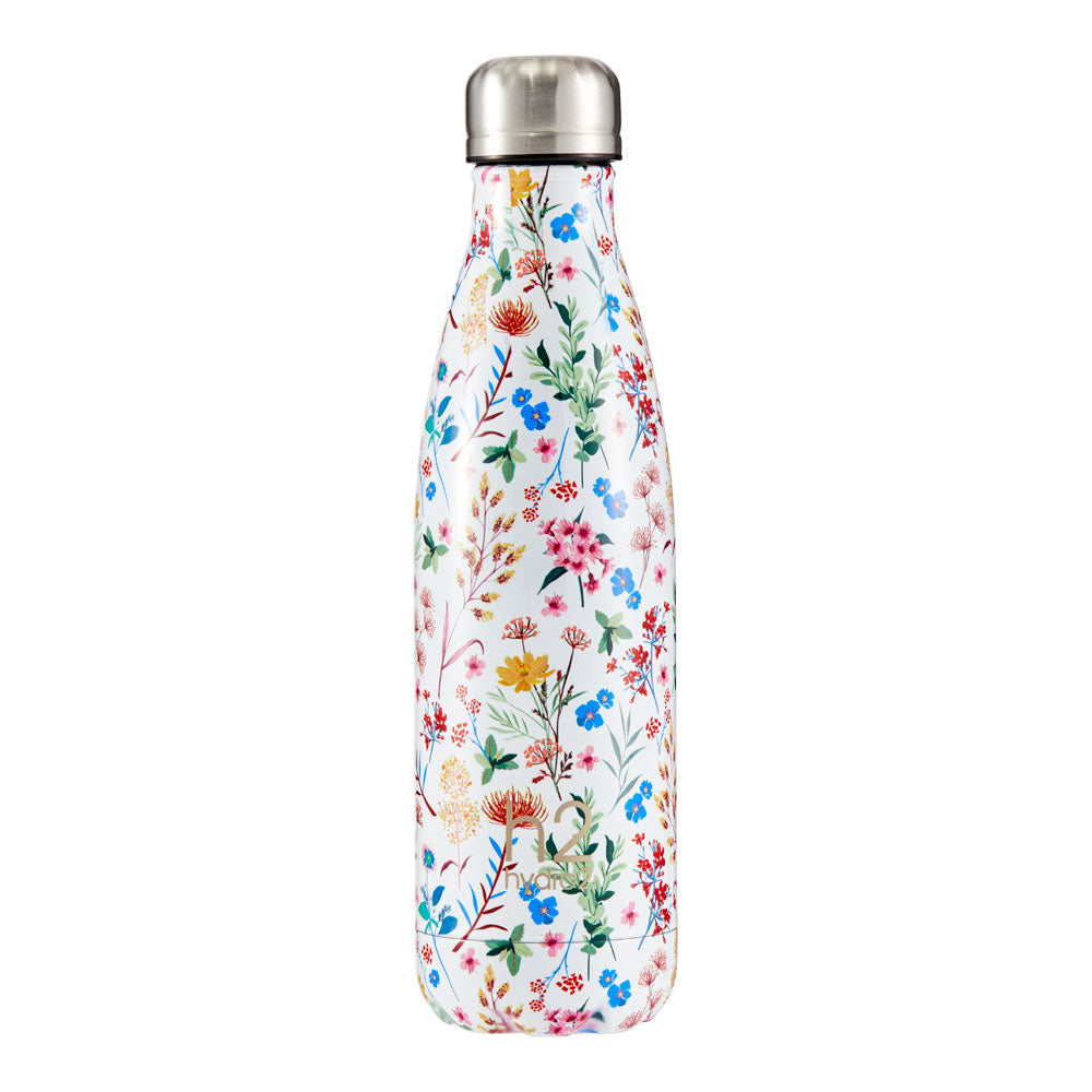 h2 hydro2 Quench Stainless Steel Water Drink Bottle 500ml ditsy floral design