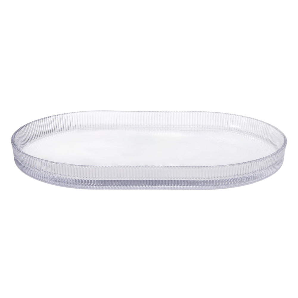 Alex Liddy Pave Ribbed Glass Oval Platter 38cm