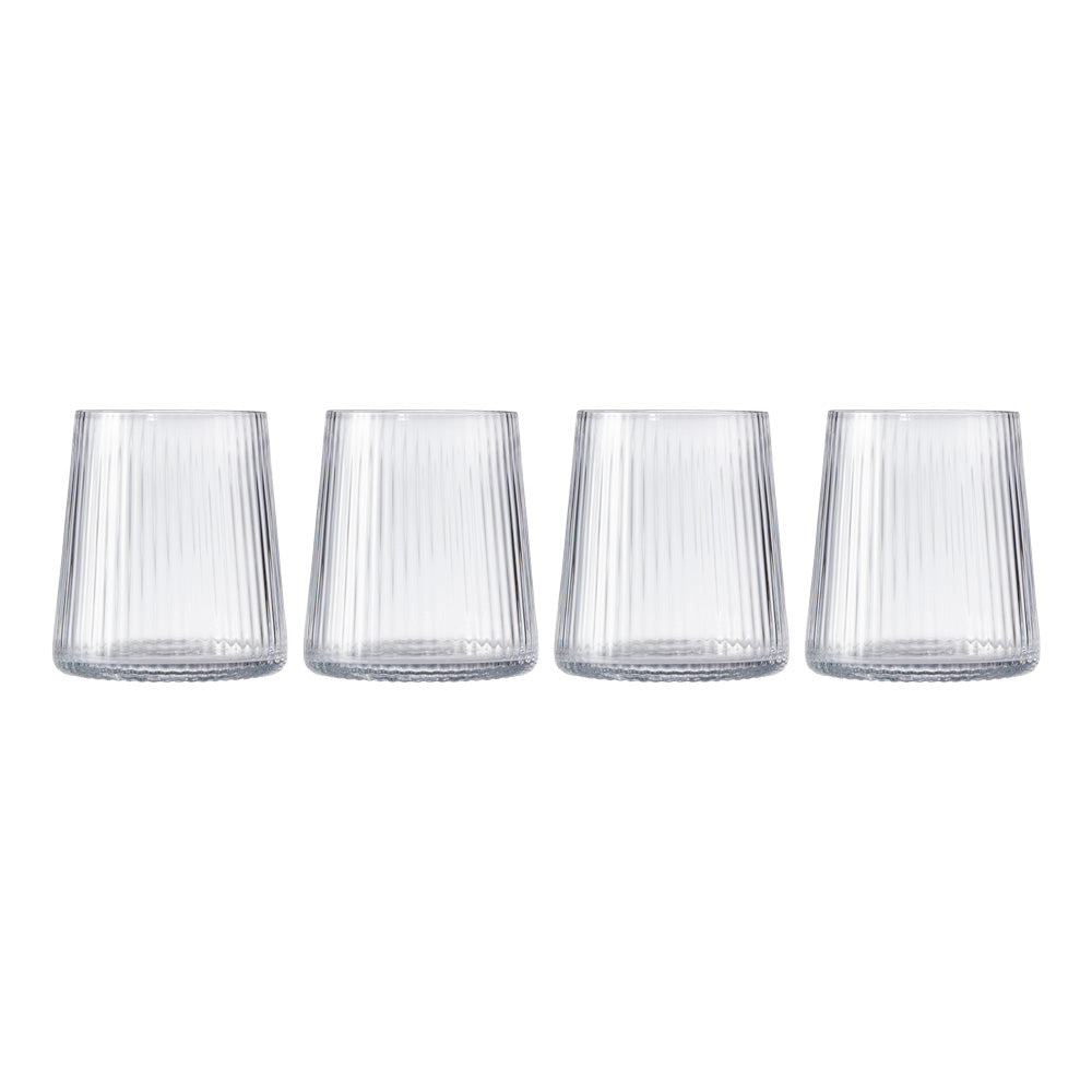 Alex Liddy Mode Set of 4 Ribbed Tumbler Glasses 270ml