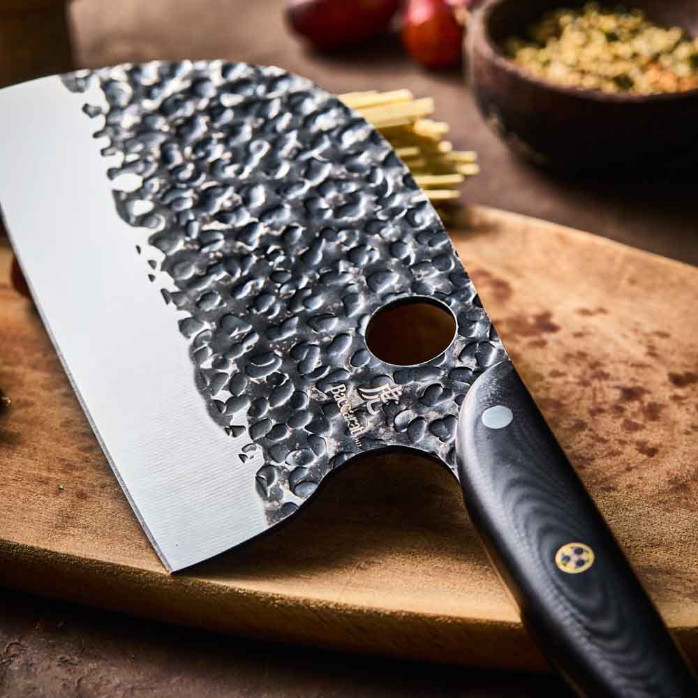 Baccarat KUROI KIBA 7 Piece Knife Block detail image of moon knife at Robins Kitchen
