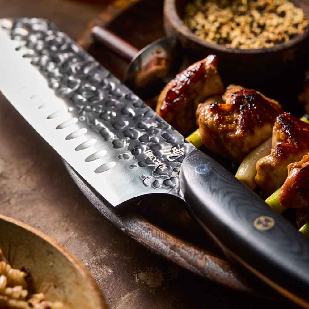 Baccarat KUROI KIBA Santoku Knife 18cm detail image at Robins Kitchen