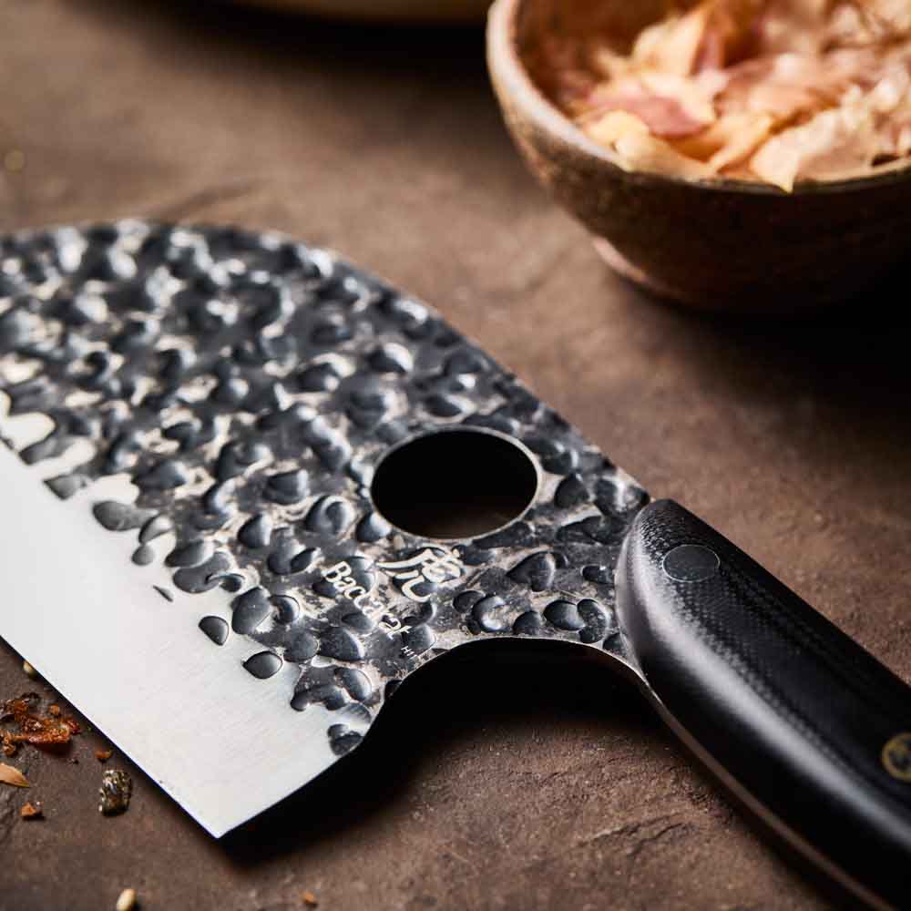 Baccarat KUROI KIBA Moon Knife 12.5cm detail image of blade at Robins Kitchen