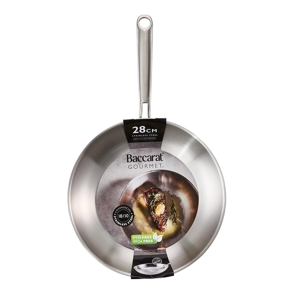 Baccarat Gourmet Stainless Steel Frypan 28cm packaging image at Robins Kitchen