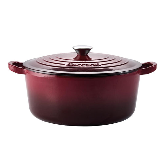 Baccarat Le Connoisseur Cast Iron Round French Oven 6.3L Merlot Red at Robins Kitchen
