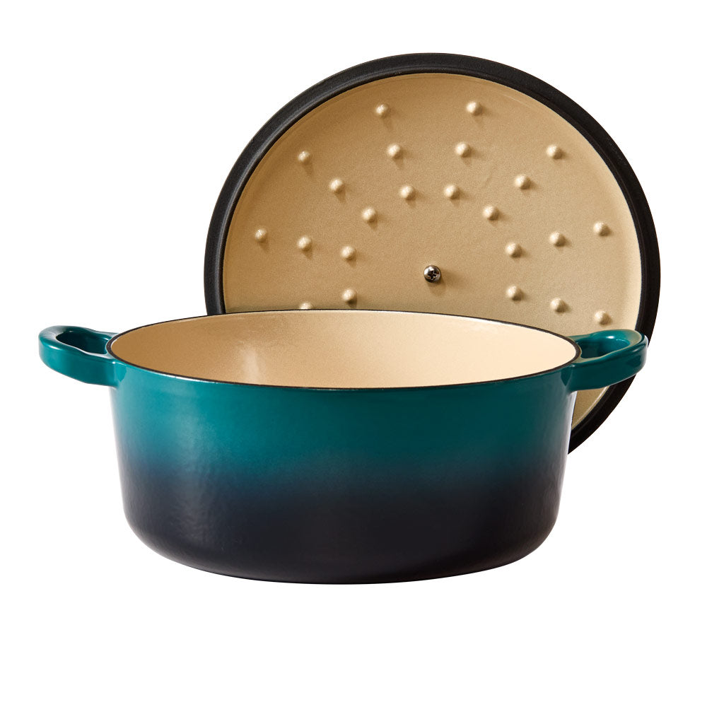 Baccarat Le Connoisseur Cast Iron Round French Oven 3.9L Lagoon Blue at Robins Kitchen
