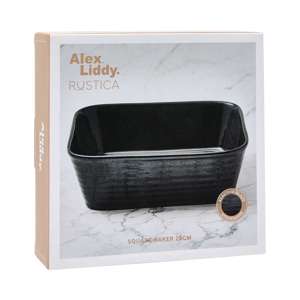 Alex Liddy Rustica Stoneware Square Baker 23cm in Navy Blue at Robins Kitchen