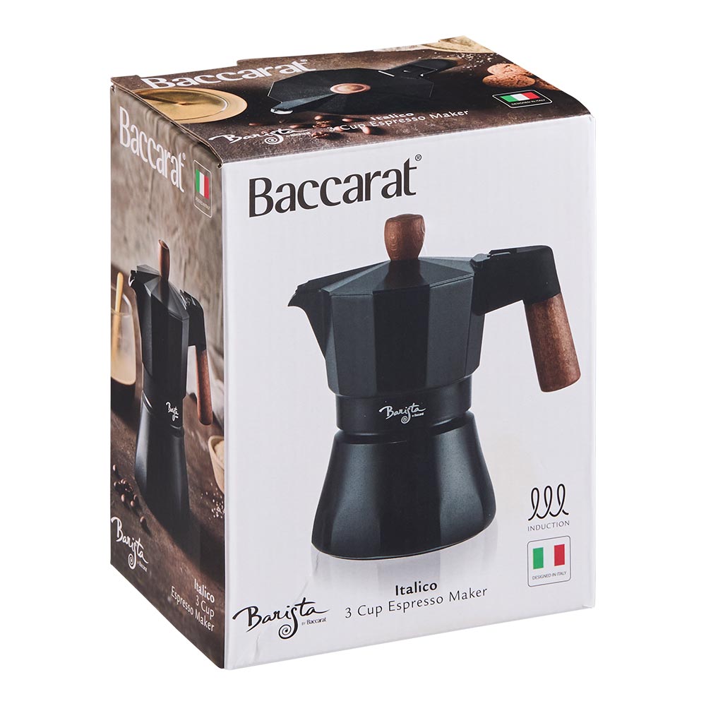 Baccarat Barista Italico Induction 3 Cup Espresso Maker Black at Robins Kitchen