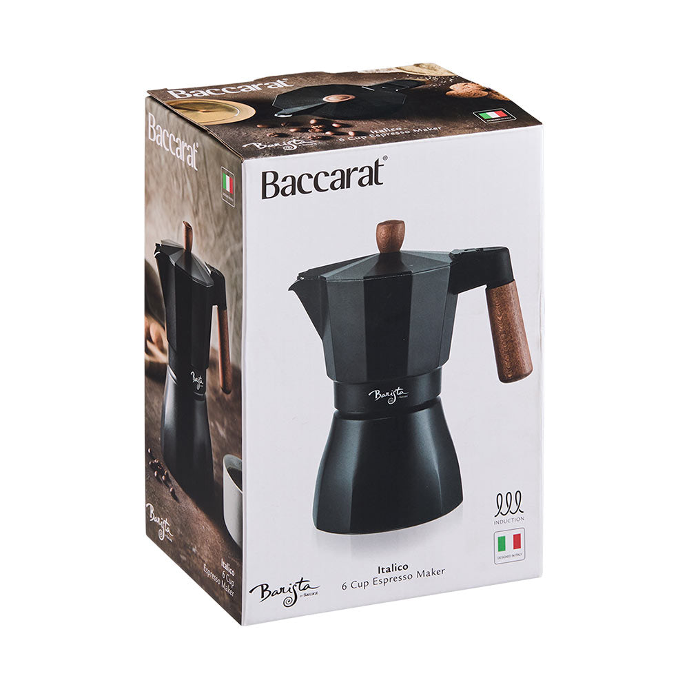 Baccarat Barista Italico Induction 6 Cup Espresso Maker Black at Robins Kitchen