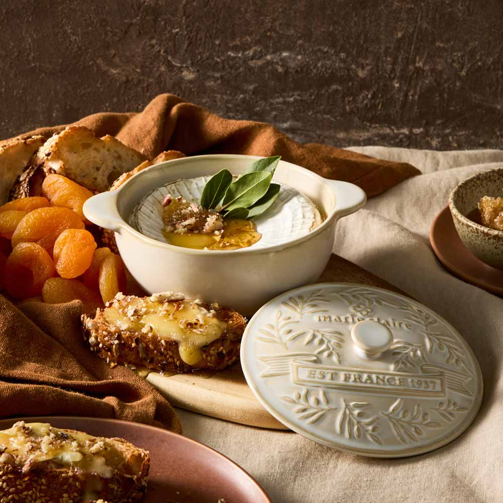 Camembert Baker with baked camembert, fruit, and honey - Robins Kitchen