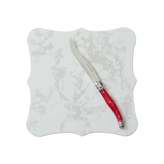 Marie Claire Laguiole Domain Square Board with Cheese Knife 25cm - Robins Kitchen