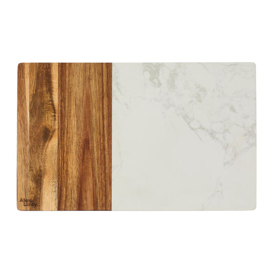Alex Liddy Slate & Co Acacia and Marble Serving Board 40cm - Robins Kitchen