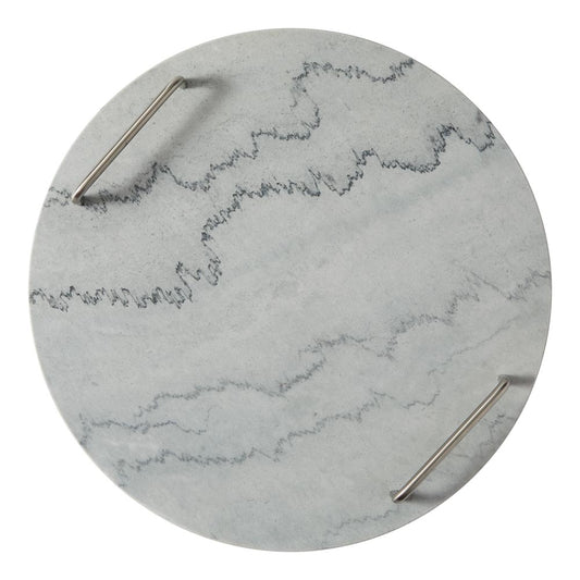 Alex Liddy Slate & Co Round Marble Serving Board with Handles 40cm - Robins Kitchen