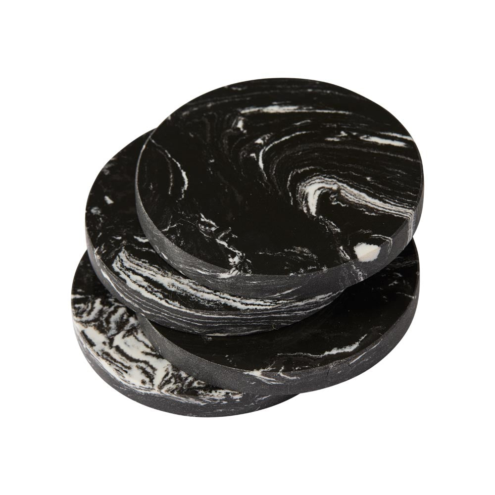 Alex Liddy Slate & Co Set of 4 Black Marble Coasters - Robins Kitchen