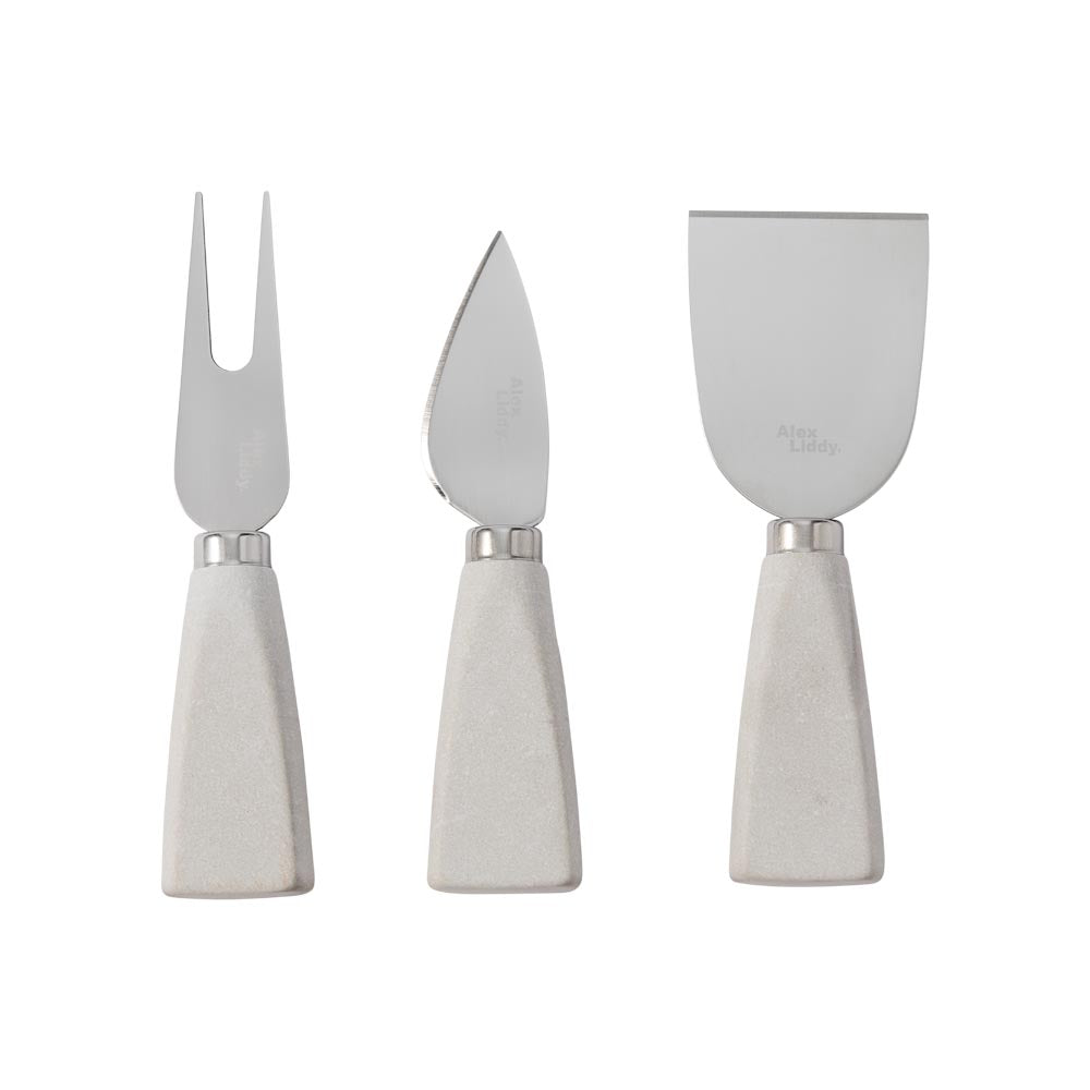 Alex Liddy Slate & Co Set of 3 Marble Cheese Knives - Robins Kitchen