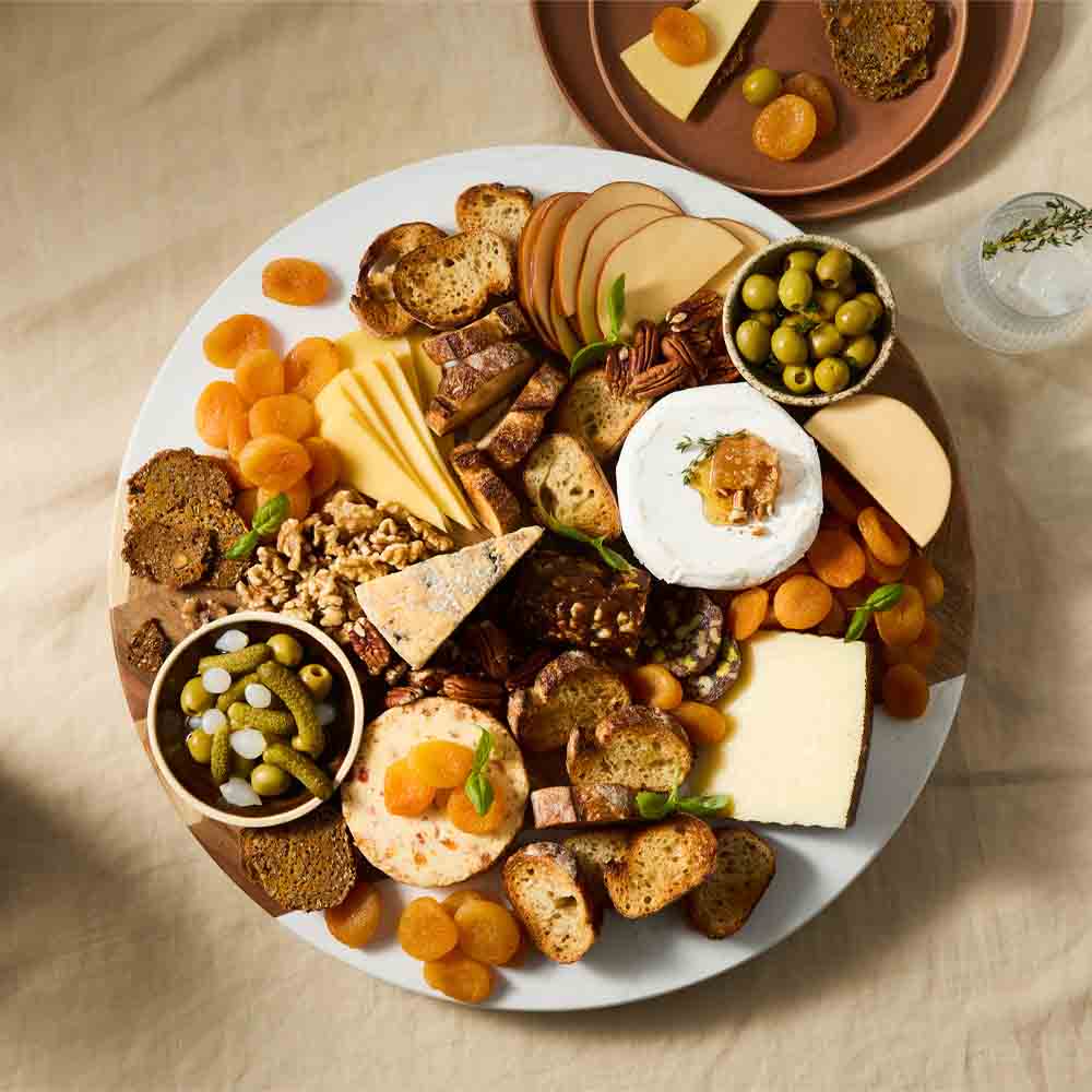 46cm wood and marble Lazy Susan with charcuterie - Robins Kitchen