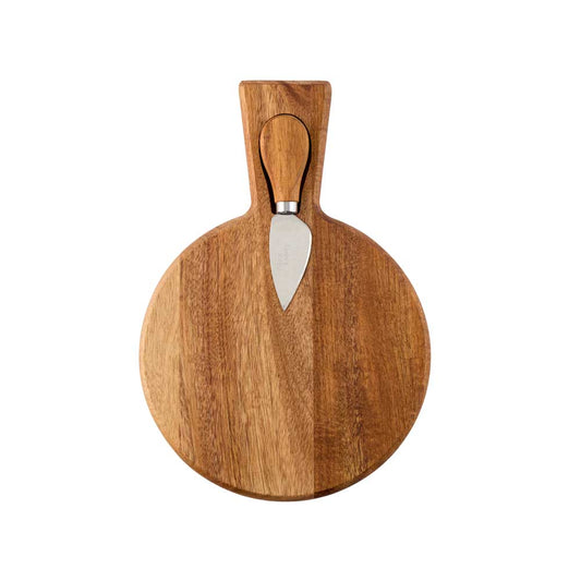Alex Liddy Acacia Round Board and Cheese Knife Set - Robins Kitchen