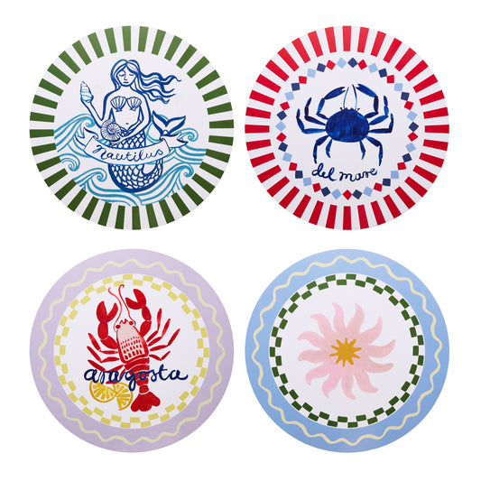 Porto Nautilus Set of 4 Round Placemats 34cm Del Mare
