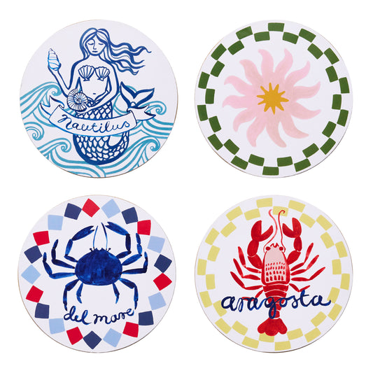 Porto Nautilus Set of 4 Coasters 10x10 cm Del Mare
