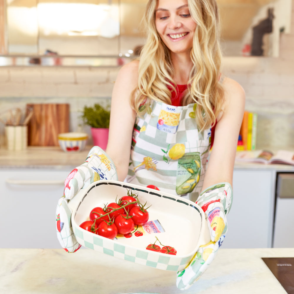 Porto Valentina Set of 2 Oven Gloves 32x18cm Sage