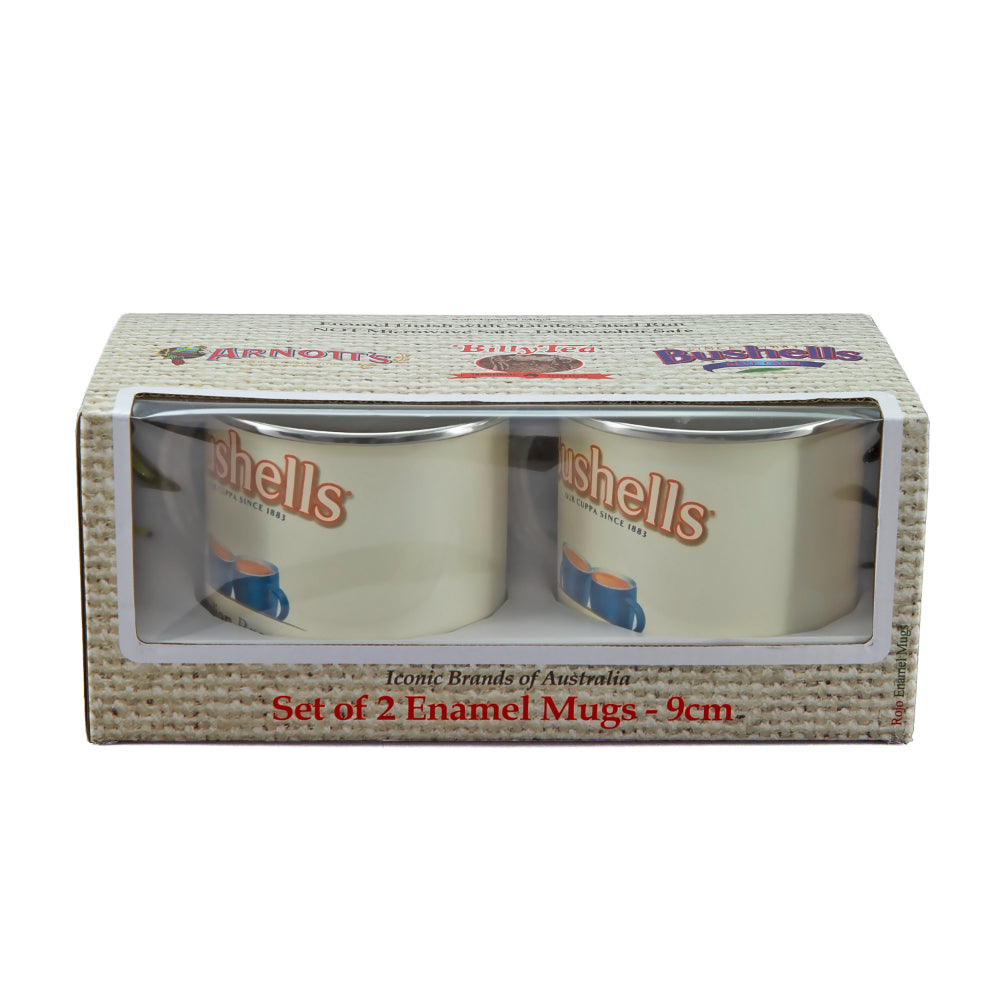 Rojo Bushells Tea Enamel Mug 2 Piece Set 450ml Cream