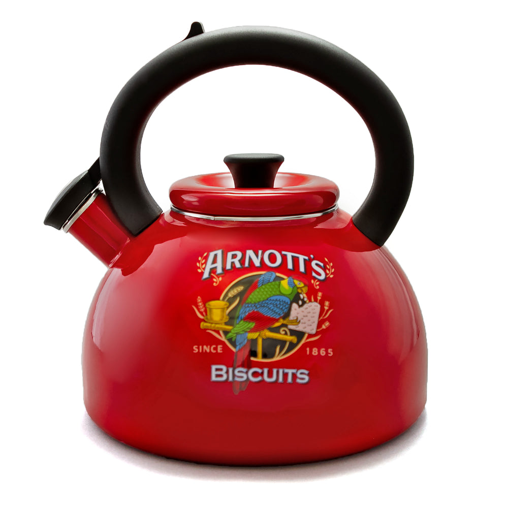 Rojo Arnotts Enamel Whistling Kettle 2.1L Red