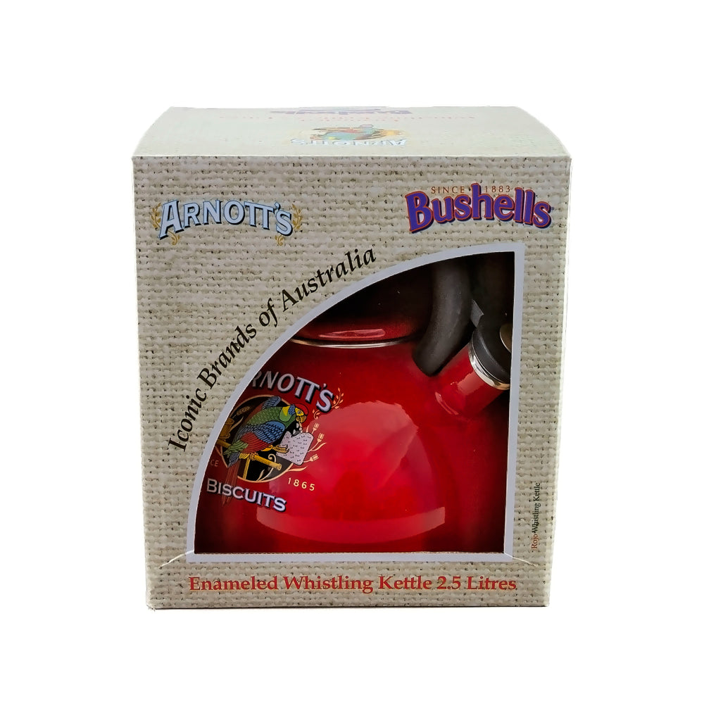 Rojo Arnotts Enamel Whistling Kettle 2.1L Red