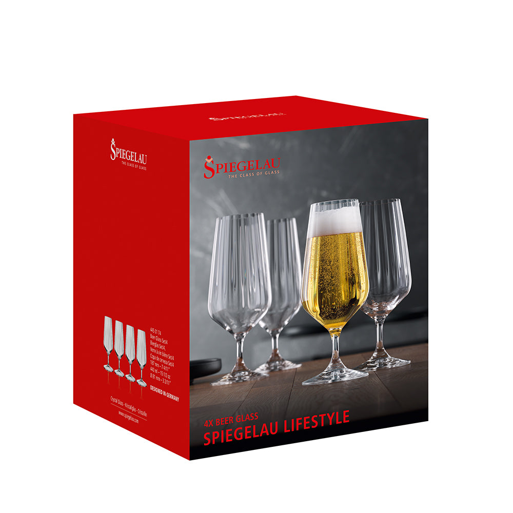 Spiegelau Lifestyle Beer Glass Set of 4 High Quality Glassware at Robins Kitchen