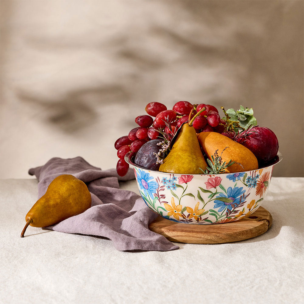 Alex Liddy Country Bloom Stainless Steel Bowl Floral 20cm