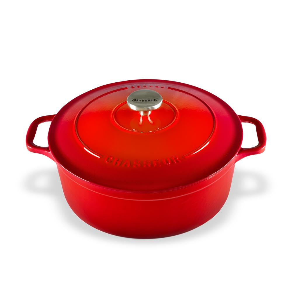 Chasseur Round French Dutch Oven 22cm 3.2L Red - Robins Kitchen