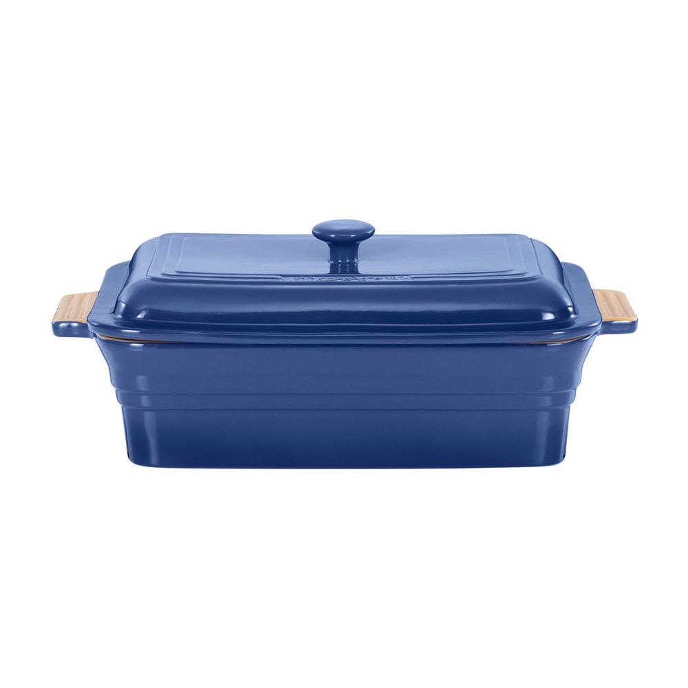 Chasseur Rectangular Baker With Lid 4L Blue - Robins Kitchen