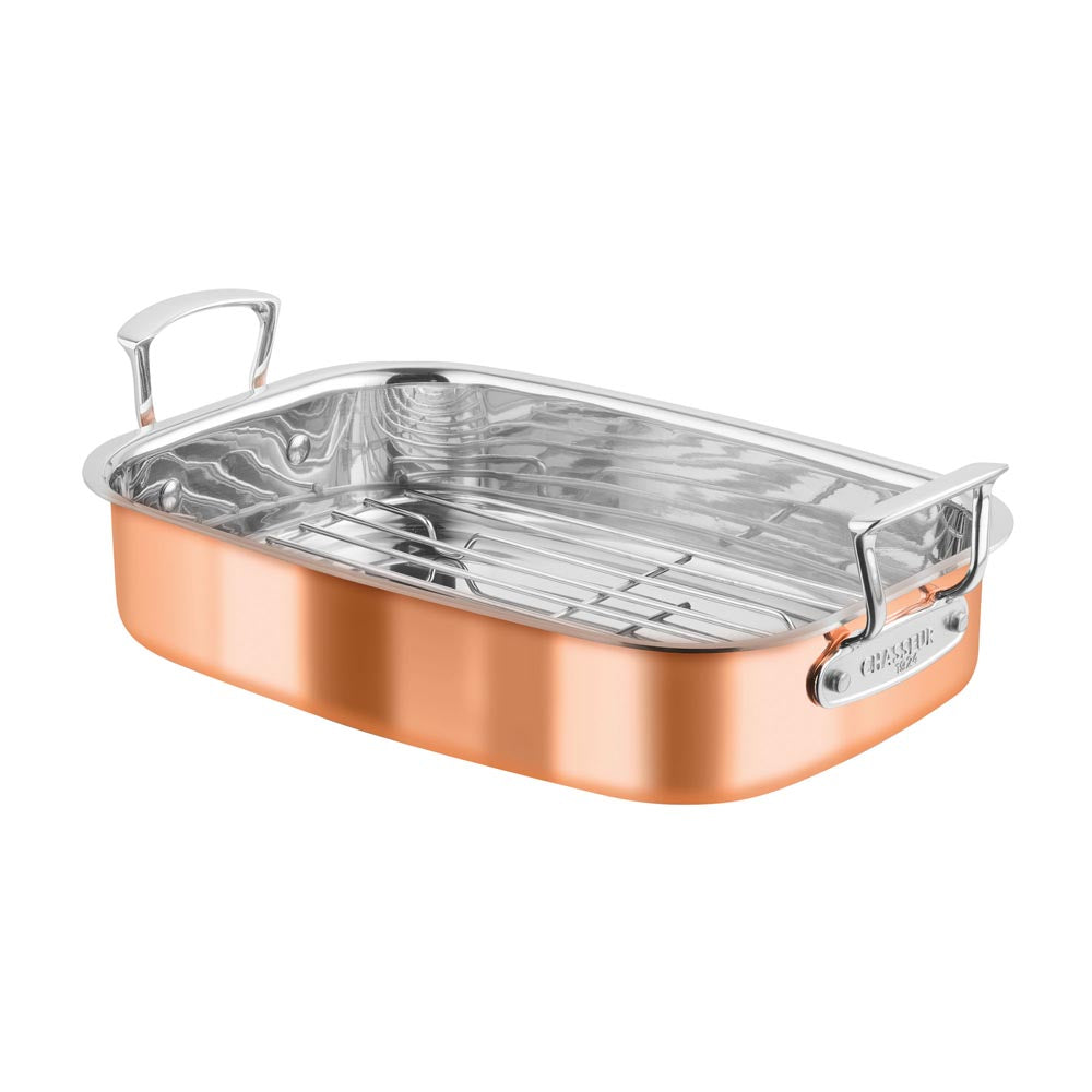 Chasseur Escoffier Induction Roasting Pan With Rack 35cm - Robins Kitchen