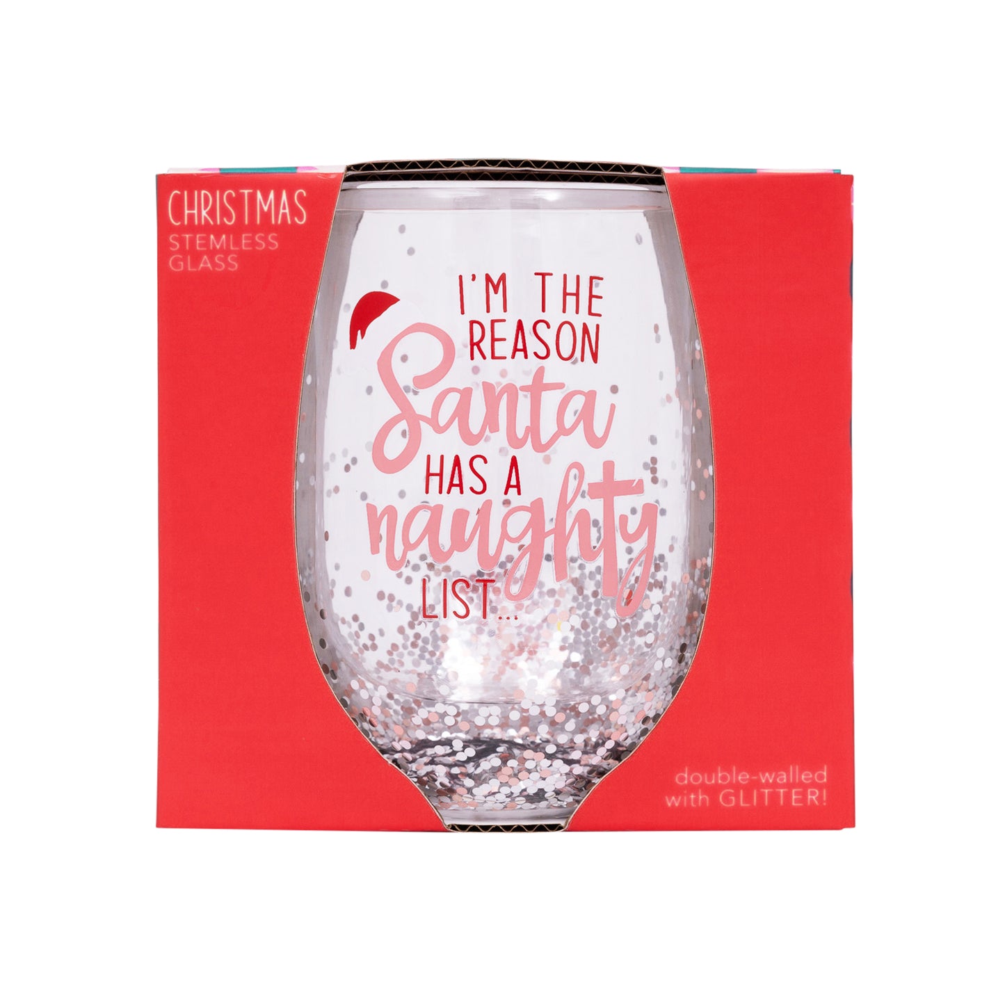 Splosh Christmas Naughty Stemless Glass