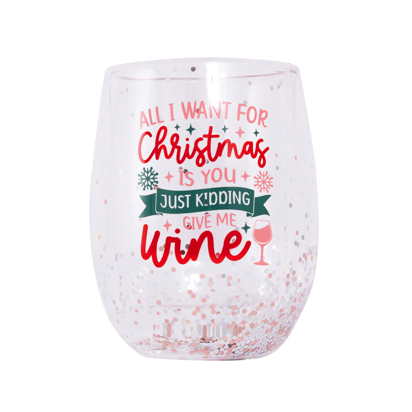 Splosh Christmas Wine Stemless Glass