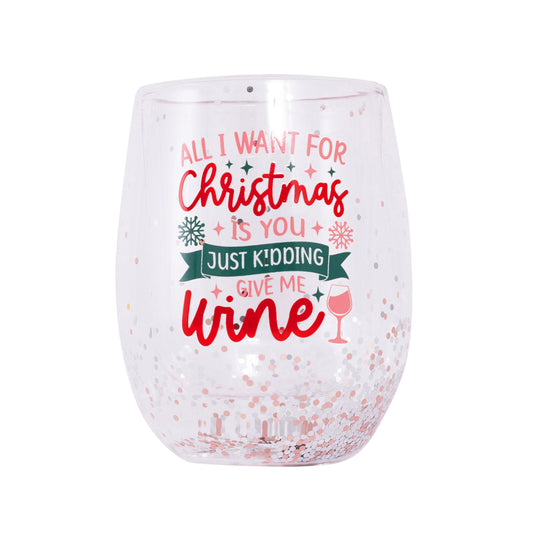Splosh Christmas Wine Stemless Glass