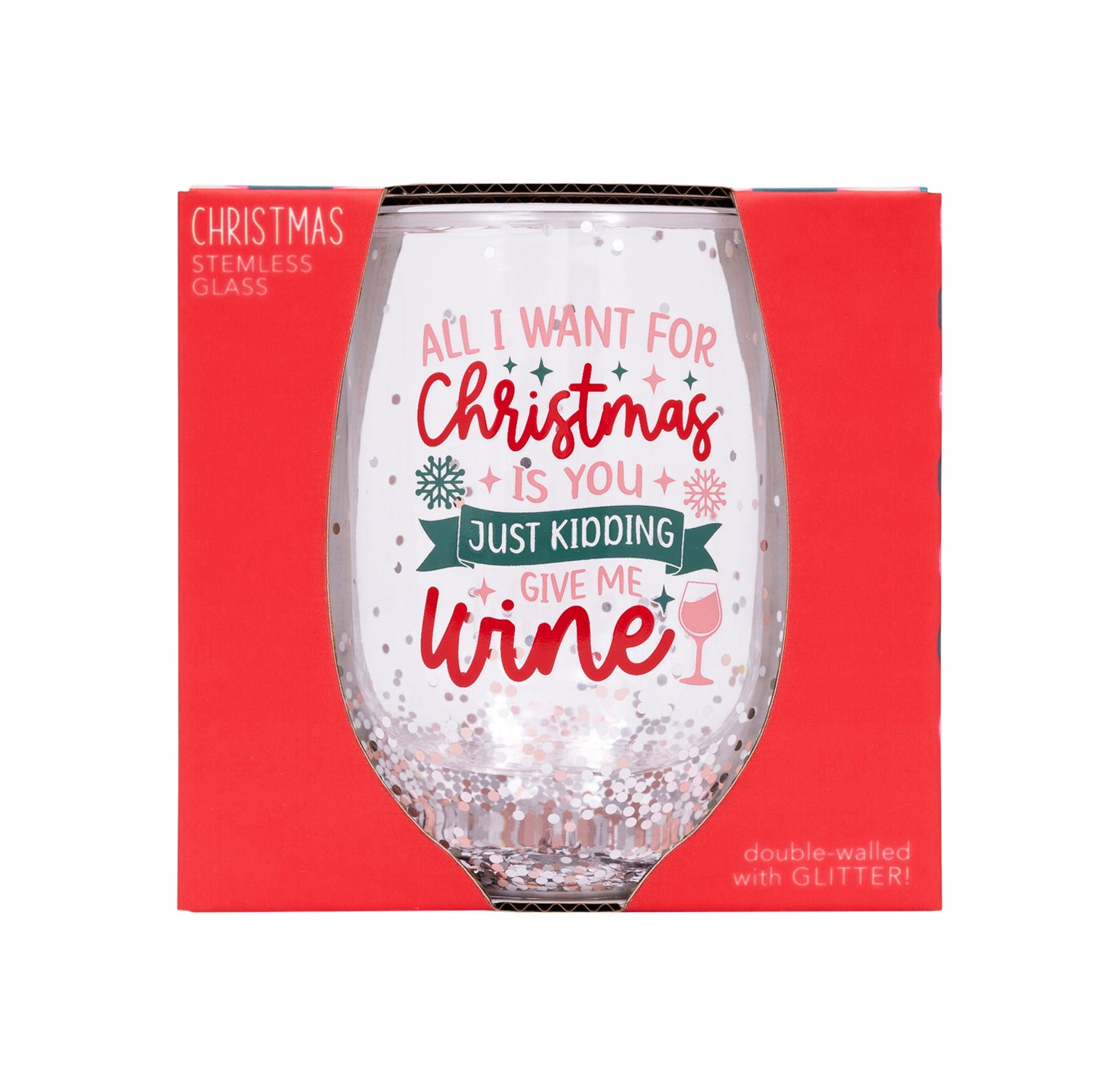 Splosh Christmas Wine Stemless Glass