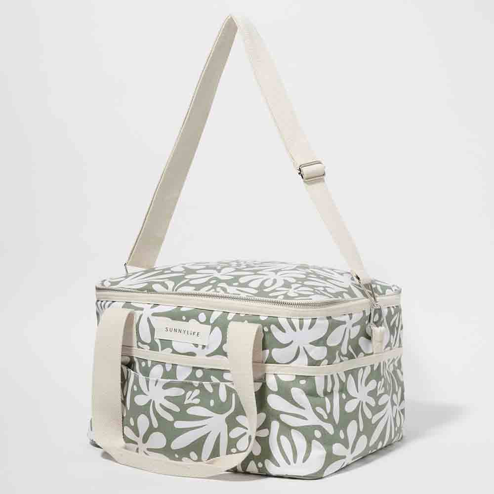 SUNNYLiFE Canvas Cooler Bag The Vacay Olive