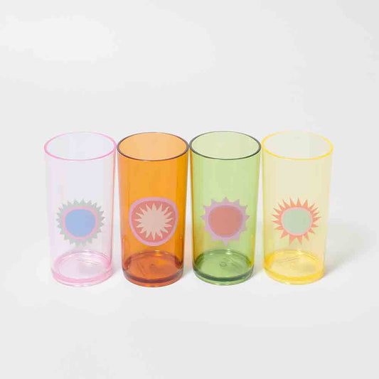 SUNNYLiFE Poolside Tall Tumbler Rio Sun Multi Set of 4