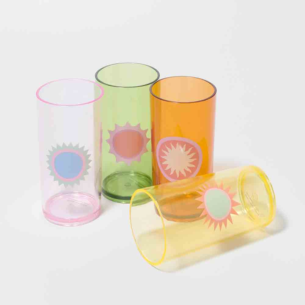 SUNNYLiFE Poolside Tall Tumbler Rio Sun Multi Set of 4