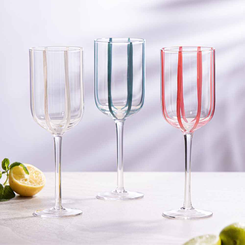 Ladelle Stripe Set of 4 Wine Glasses