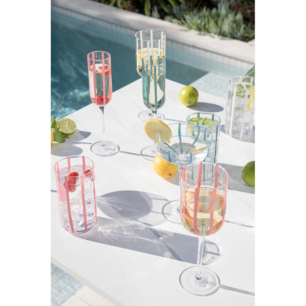 Ladelle Stripe Set of 4 Wine Glasses