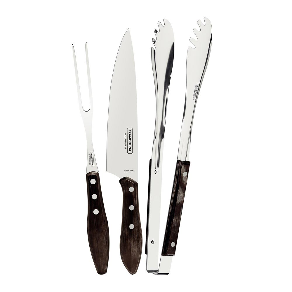 Tramontina Churrasco 3 Piece Polywood Barbeque Set