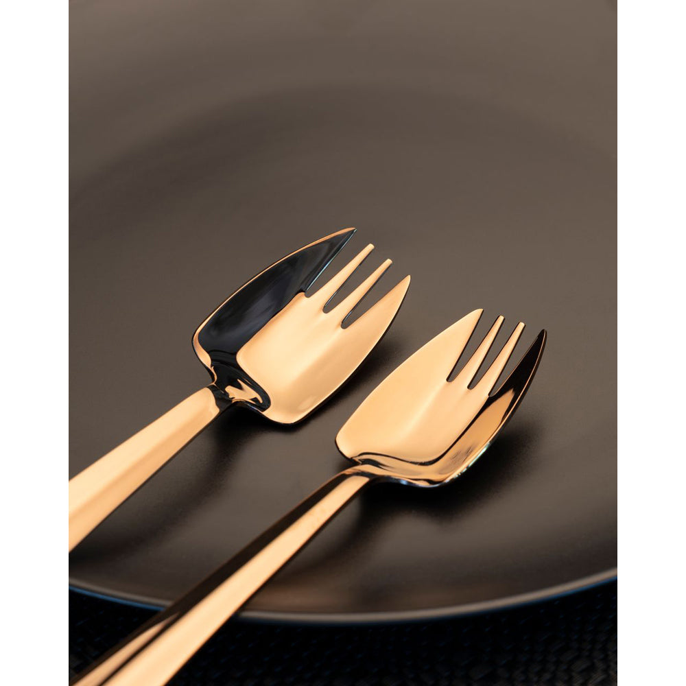 Splayd Black Label Rose Gold Cutlery in a Plate with Cakes & Pastries at Robins Kitchen