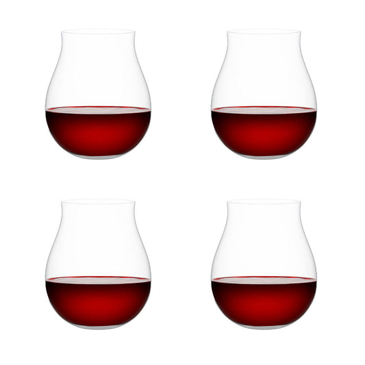 Plumm Set of 4 Stemless Red B+ Wine Glasses 670ml