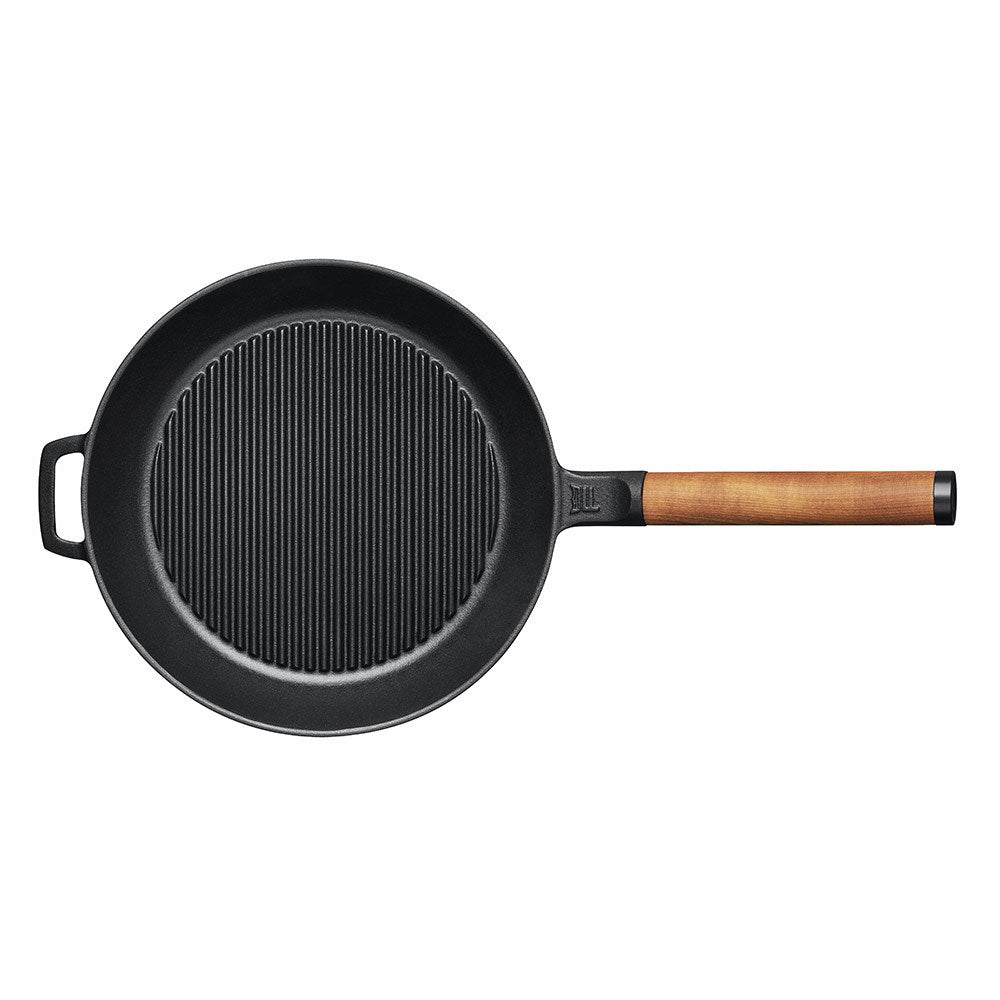 Fiskars Norden Cast Iron NonStick Grill Pan 26cm High Quality Cookware Front at Robins Kitchen