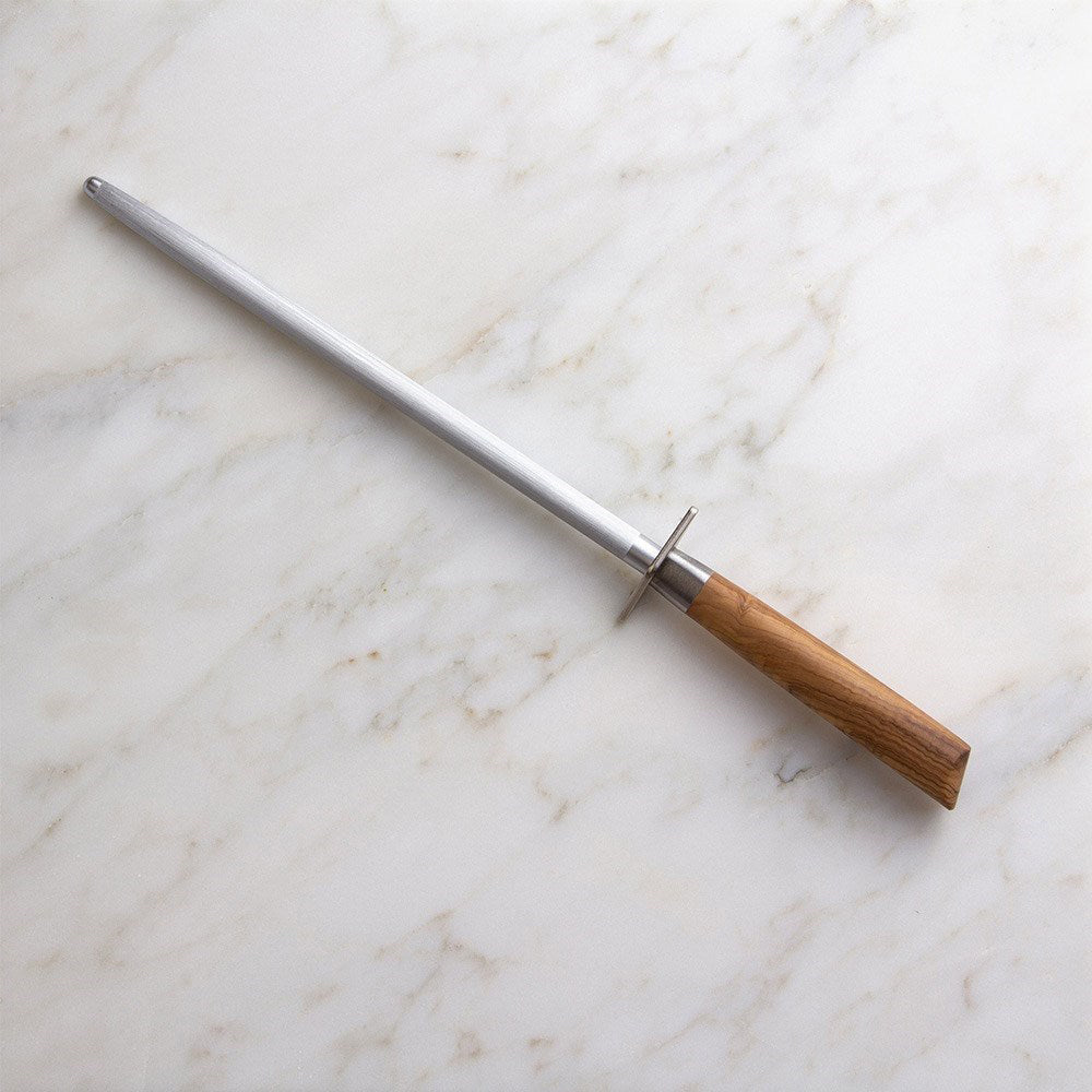 Messermeister Oliva Elite Fine Honing Steel with Olive Wood Handle 25cm