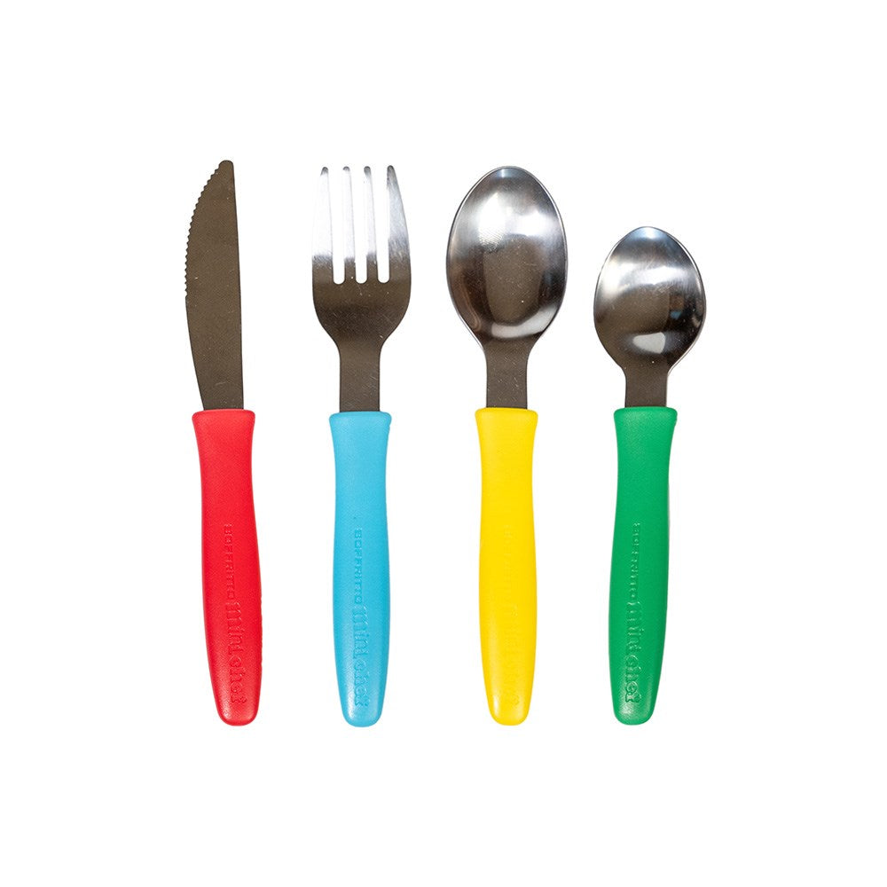 Soffritto Mini Chef 4 Piece Stainless Steel Children's Cutlery Set at Robins Kitchen