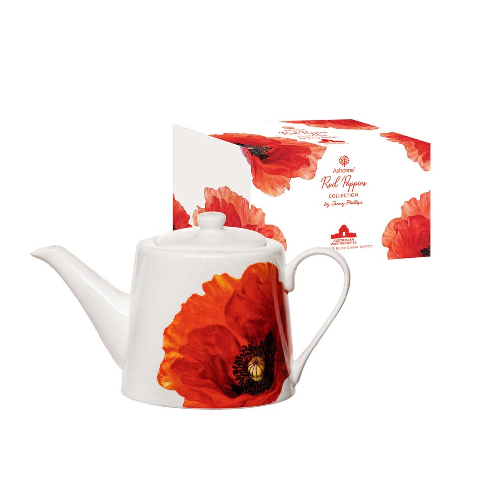 Ashdene Red Poppies 900ml Infuser Teapot Robins Kitchen