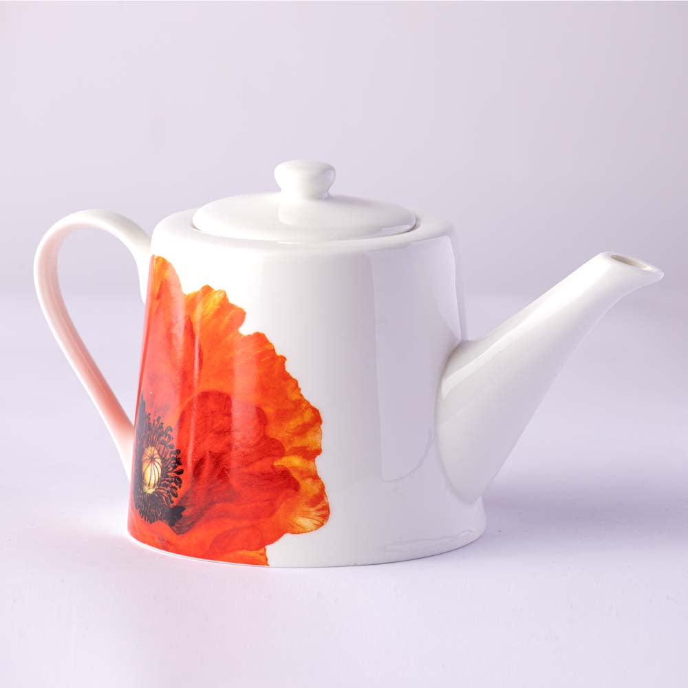 Ashdene Red Poppies 900ml Infuser Teapot Robins Kitchen